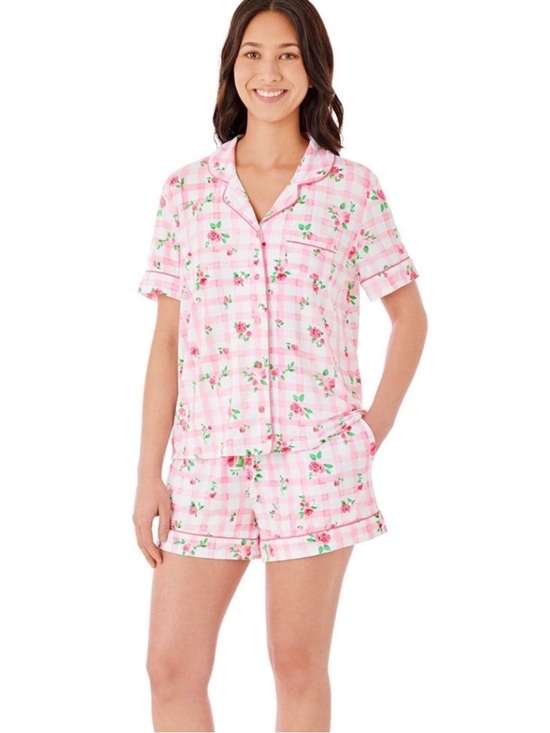 Member's Mark Other - Women’s Pink Floral Short Pajama Set 2 piece set medium